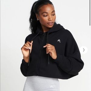 Size XS Oner active crop hoodie, black.